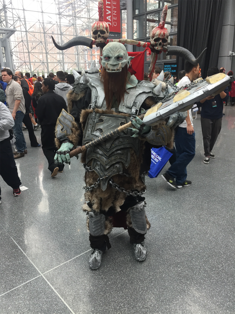 A fearsome orc readies for battle.